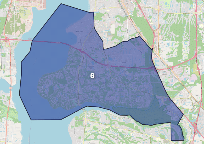 A map of Jacksonville City Council District 6.