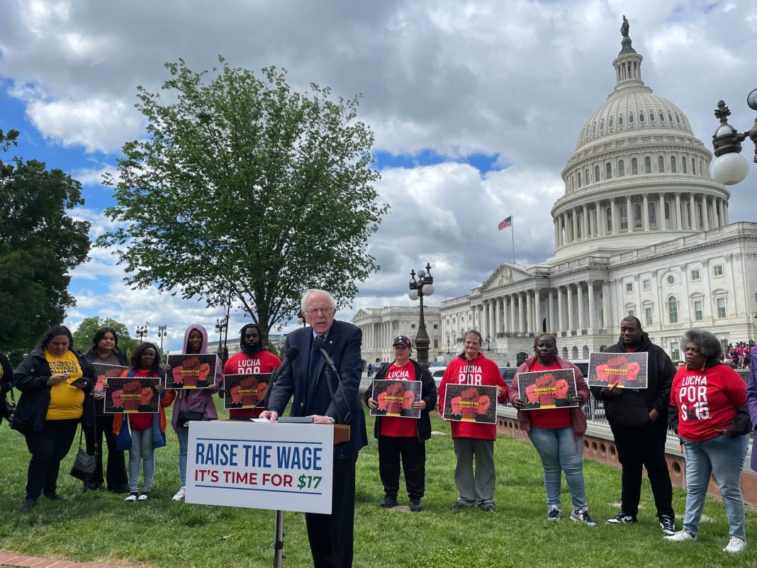 Bernie Sanders unveils push for $17-an-hour federal minimum wage, citing state increases