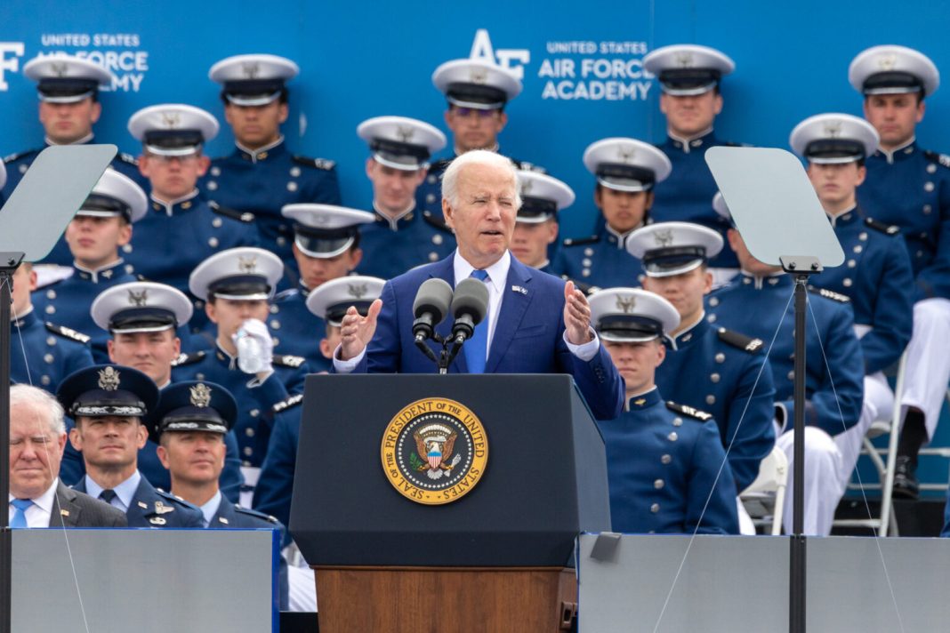 Biden delivers speech during Air Force Academy graduation in Colorado Springs