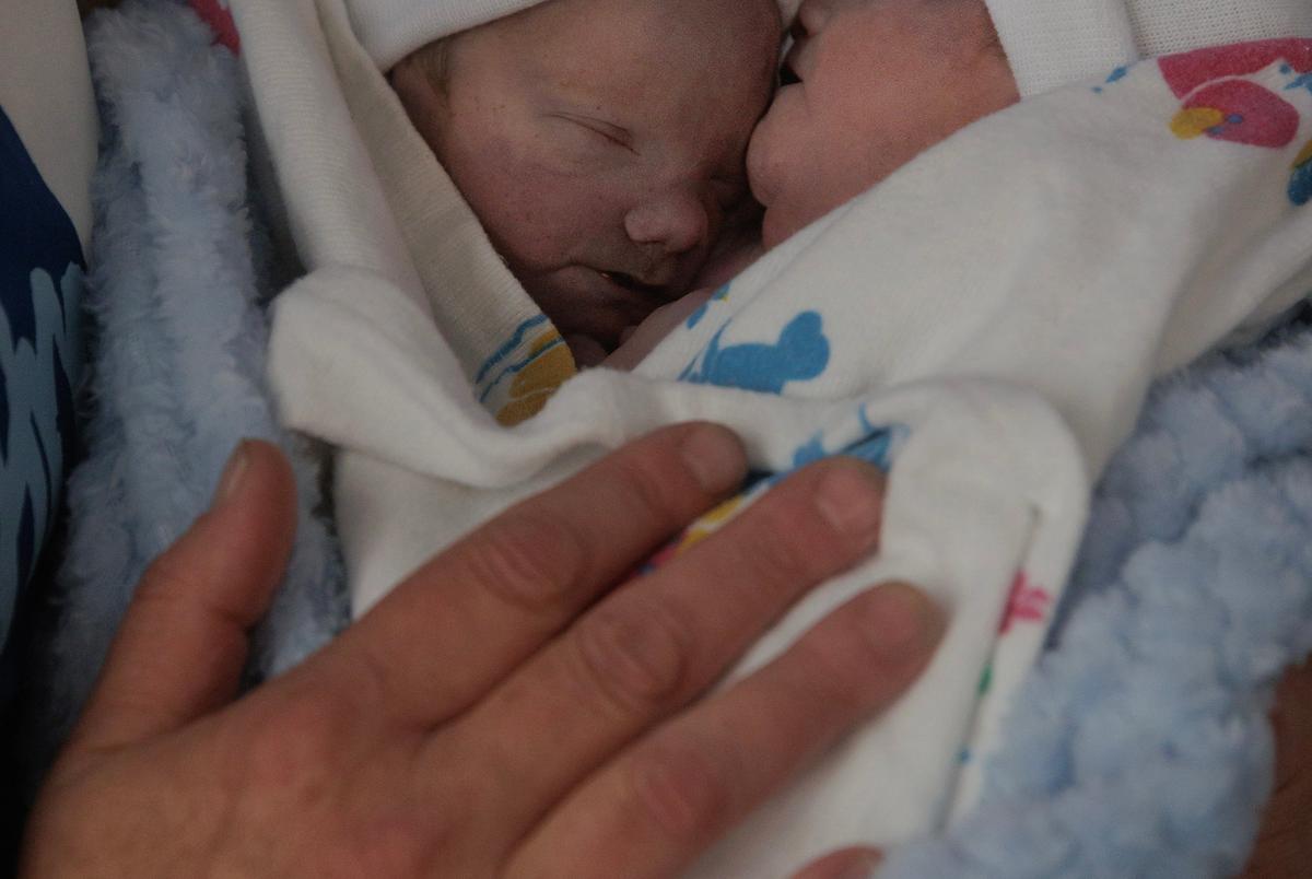 Helios and Perseus Langley were born and died on Aug. 9, 2023. Miranda, Levi and his parents spent the next day with the babies, before they went to the funeral home, and invited a reporter and photographer to document the experience.