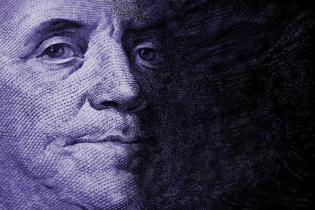 Close up of Benjamin Franklin